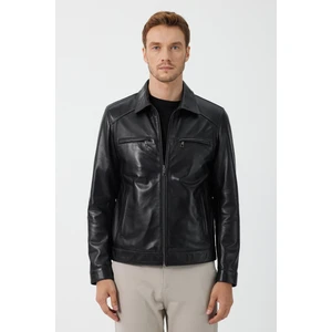 James Siyah Deri Mont