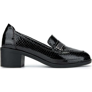 Tamer Tanca Kadın  Deri Siyah Makosen Ayakkabı 1065 219-550 Bn Ayk SK24-25 Syh Ptk Dr