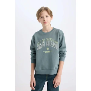Erkek Çocuk Bisiklet Yaka Baskılı Sweatshirt D3031A824WN