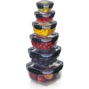 Dema Grup 6'lı Set Master Kare Saklama Kabı (275 ml - 500 ml - 900 ml - 1500 ml - 2400 ml - 3750 Ml)
