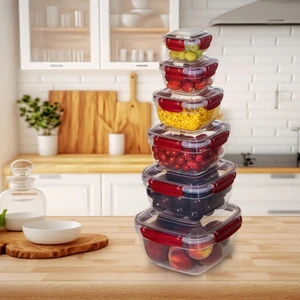 Dema Grup 6'lı Set Master Kare Saklama Kabı (275 ml - 500 ml - 900 ml - 1500 ml - 2400 ml - 3750 Ml)