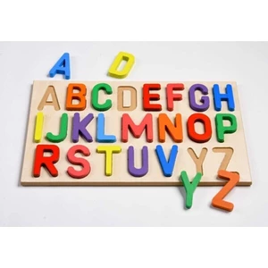 Ahşap Eğitici Öğretici Türkçe Alfabe Büyük Harf Bultak Puzzle Çocuk Oyuncağı Eğitici Oyuncak