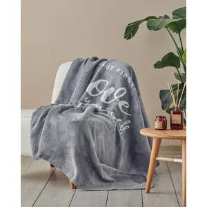 English Home Love Yourself Akrilik Tv Battaniye 130 x 170 cm Gri