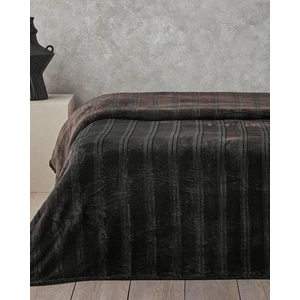 English Home Shiny Çizgili Super Soft Tek Kişilik Battaniye Antrasit