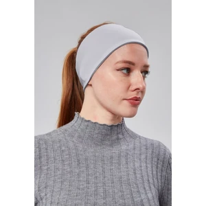 Sonbahar Moda Kadın Spor Saç Bandı Bandana Penye Esnek Bone Dikissiz Gri