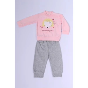 Bebek Kadife Eşofman Takımı Baskılı Çıtçıtlı D37