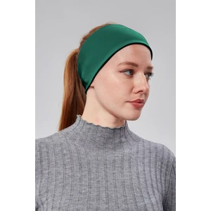 Sonbahar Moda Kadın Spor Saç Bandı Bandana Penye Esnek Bone Dikissiz Yeşil
