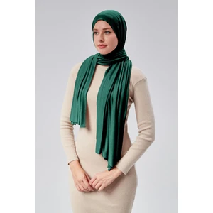 Sonbahar Moda Kadın Tesettür Şal Penye Koyu Yeşil