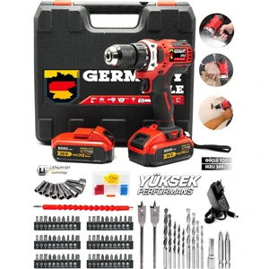 Germany Style Alman MS-540VF Çift Metal Şanzuman Çift Akü Şarjlı Matkap Akülü Vidalama 84 Parça