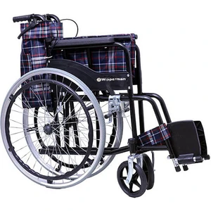 120 kg Taşıma Kapasiteli Ekoseli Manuel Tekerlekli Sandalye