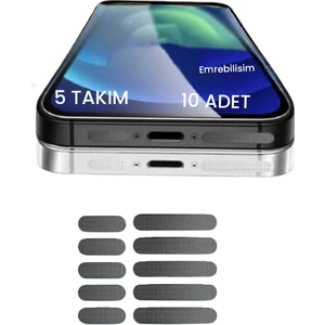 Iphone 11/12/13/14/15 Pro/promax Tüm Serileri Için Siyah Toz ve Kir Önleyici Hoparlör Toz Önleyici 5takım 10adet