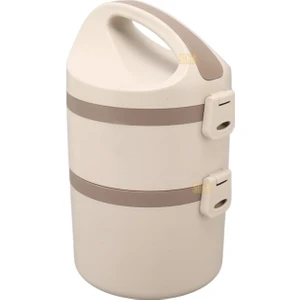 Bento 1800ML Lunchbox 2 Katlı 4-6 Saat Sıcak/soğuk Termos Özellikli Çelik Sefer Tası Yemek Kutusu