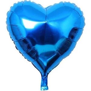 Patladı Gitti Mavi Kalp Folyo Balon 18 Inç - 45 Cm