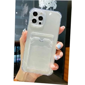 3gen Case Apple iPhone 16 Pro Max Uyumlu Kartlıklı Şeffaf Silikon Kılıf