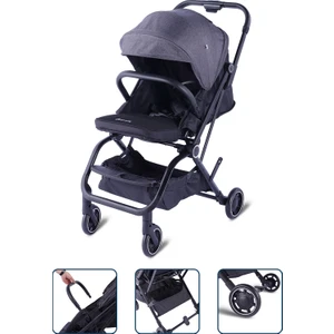 Baby Storch - F8 Model 360 Derece Dönebilen Bebek Arabası - Gri