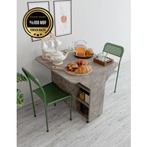 Rafineri Tasarım kelebek Tekerlekli Portatif Katlanabilir Dolap Ve Yemek Masası Mdf