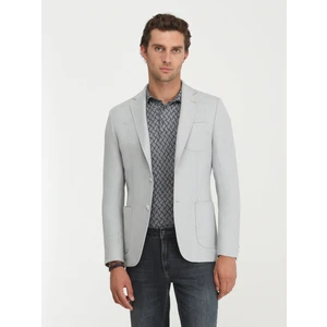 Gri Düz Modern Fit Ceket