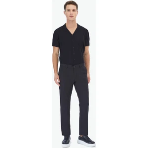 Siyah Dokuma Slim Fit Casual Pantolon