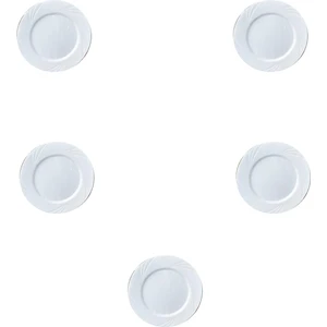 Kullan At Parti Davet Sunum Servis Plastik Sert Mika Tabak - 26 Cm. - Beyaz - 6 Adetlik 5 Paket