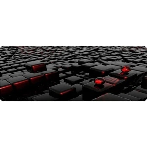 ALKESE 70X30 cm Redblack Desenli Dikişli Kaydırmaz Tabanlı Oyuncu Mouse Pad