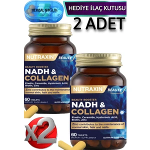 Nadh Kolajen - Collagen - Elastin - Seramid - Hyaluronik Asit - Çinko 60 Tablet x 2 Adet + İlaç Kutusu