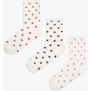 Colored Heart 3lü Soket Çorap