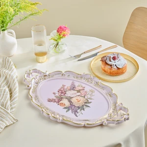 Buket Melamin Oval Tepsi 47 cm Renkli