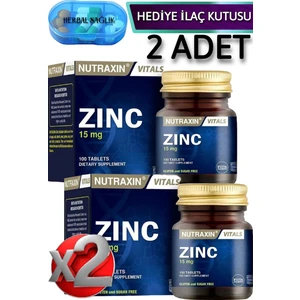 Zinc - Çinko Sulphate 100 Tablet 15 Mg x 2 Adet + İlaç Kutusu