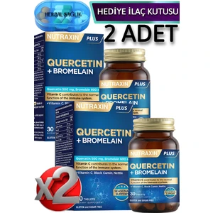 Bromelain - Quercetin 30 Tablet - Vitamin C - Çörek Otu - Isırgan Otu x 2 Adet + İlaç Kutusu