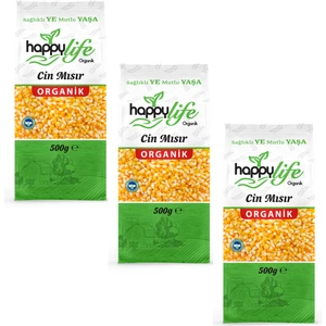 Happy Life Organik Cin Mısır 500 gr X3 Adet