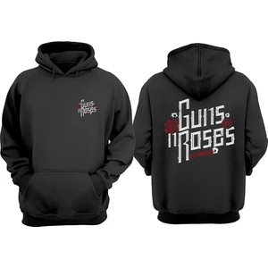 The Wert Unisex Guns Roses Tasarım Ön Arka Baskılı Normal Kalıp Siyah Sweatshirt