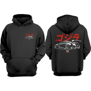 The Wert Unisex Gtr Car Tasarım Ön Arka Baskılı Normal Kalıp Siyah Sweatshirt