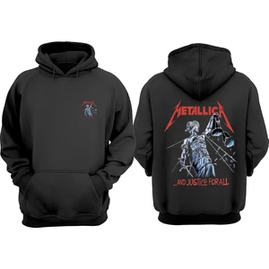 The Wert Metallica Heykel Tasarım Ön Arka Baskılı Normal Kalıp Siyah Sweatshirt