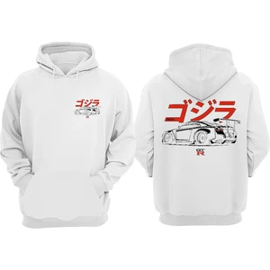 The Wert Gtr Car Tasarım Ön Arka Baskılı Normal Kalıp Beyaz Sweatshirt