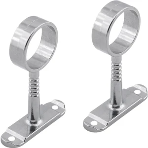 (2 Adet) Askı Flanşı Oval Dolap Boru Sabitleme Kıyafet Elbise Askı Flanş Aparatı Krom 75 x 25 mm