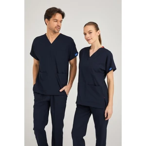 Pozitif Üniforma Lacivert Likralı Hemşire Forması Alt Üst Cerrahi Takım Scrubs Üniforma Cerrahi Forma