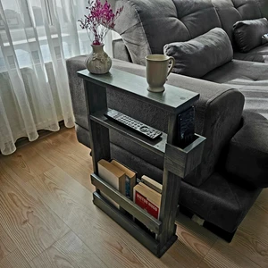 Tekir Store  Yan Sehpa Orijinal Çam Ağacı Telefon Koymalık Dergilik Koltuk Yanı Dekoratif Sehpa