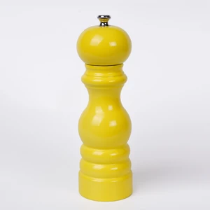 Sarı Ahşap Tuz ve Karabiber El Değirmeni Öğütücü Grinder 18 Cm
