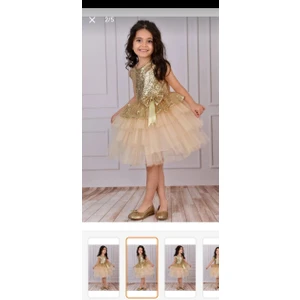 Esmaca Moda Kız Çocuk Sarı Abiye Elbise