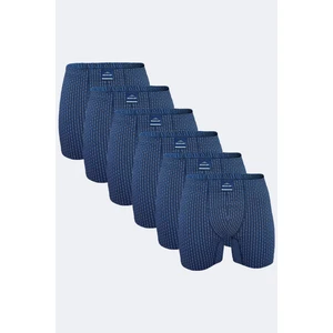 Erkek Desenli 6 Lı Pamuk Elastan Uzun Boxer 6M073
