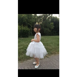 Esmaca Moda Kız Çocuk Beyaz Abiye Elbise