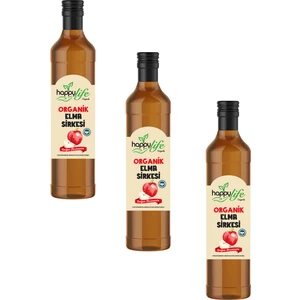 Happy Life Organik Elma Sirkesi 500 ml x 3 Adet