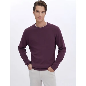 Mürdüm Bisiklet Yaka Desenli Triko Kazak