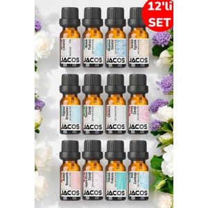Jacos 12'li Ekonomi Set Esansiyel Uçucu Yağı Buhardanlık Difüzör Esansı Oda Kokusu