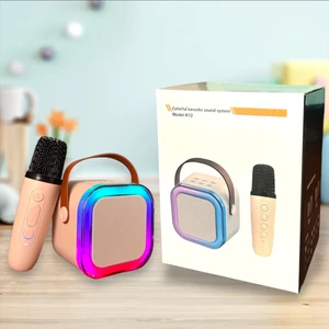 Rgb Işıklı Kablosuz Mikrofonlu Taşınabilir Bluetooth Hoparlör Karaoke Müzik