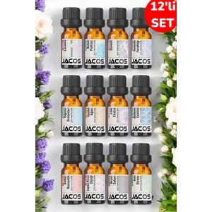 Jacos 12'li Ekonomi Set Esansiyel Uçucu Yağı Buhardanlık Difüzör Esansı Oda Kokusu