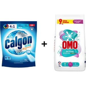 Çamaşır Makinesi Kireç Önleyici 250 G + Omo Renkliler ve Beyazlar Için Çamaşır Deterjanı 9 kg (2'li Set)
