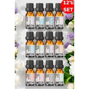 Jacos 12'li Ekonomi Set Esansiyel Uçucu Yağı Buhardanlık Difüzör Esansı Oda Kokusu