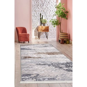 Halı GRI14  Karo Yıkanabilir Saçaklı Kesme Ince Yolluk Kilim Salon Halısı Modelleri