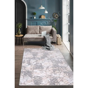 Diji Dekor Halı Gri3  Karo Yıkanabilir Saçaksız Kesme Ince Yolluk Kilim Salon Halısı Modelleri